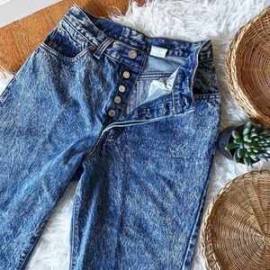 Vintage 1980s Levi's 544 Acid Wash Button Fly High Waisted Jeans